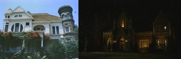 Two very different mansions.